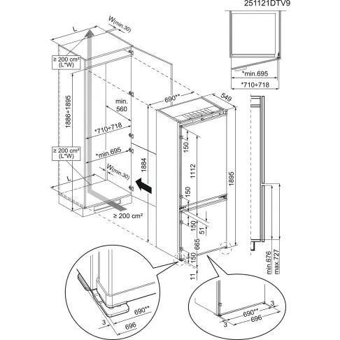 Réfrigérateur combiné inversé ELECTROLUX ENA7TE75S - 5
