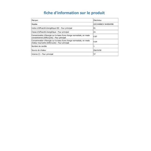 Four pyrolyse ELECTROLUX EZC 2400 BCX/1 - 2
