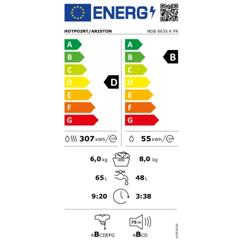 Lave-linge séchant HOTPOINT-ARISTON NDB8635KFR - 2