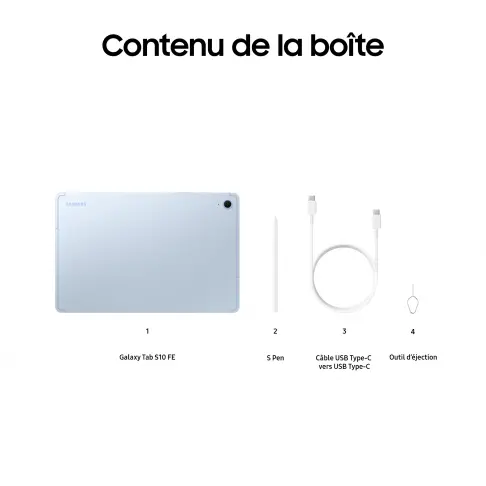 SAMSUNG Galaxy Tab S10 FE Wi-Fi Bleu - 128 Go - 10