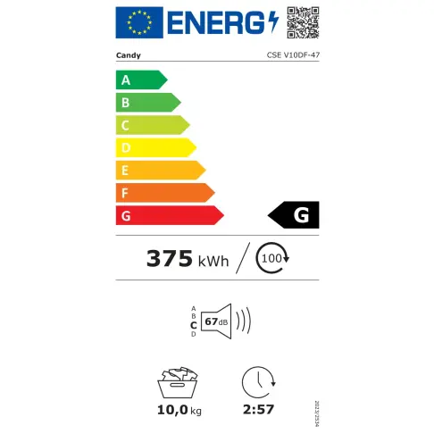 Sèche-linge frontal CANDY CSEV10DF47 - 7