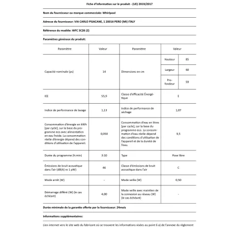 Lave-vaisselle 60 cm WHIRLPOOL WFC3C26 - 2