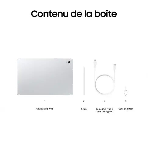 SAMSUNG Galaxy Tab S10 FE Silver 128 Go - SM-X520NZSREUB - 9