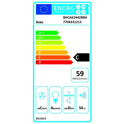 Hotte décorative BEKO BHCA62442BBH - 6