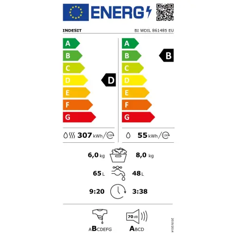 Lave-linge séchant intégrable INDESIT BIWDIL861485EU - 6