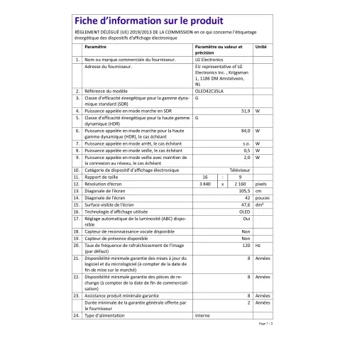 Tv oled 42 pouces LG OLED42C3 - 2