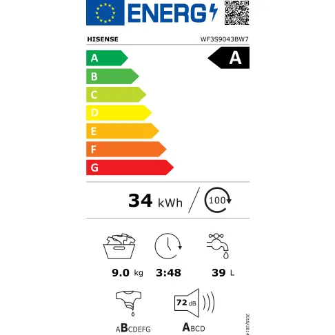 Lave-linge frontal HISENSE WF3S9043BW7 - 5