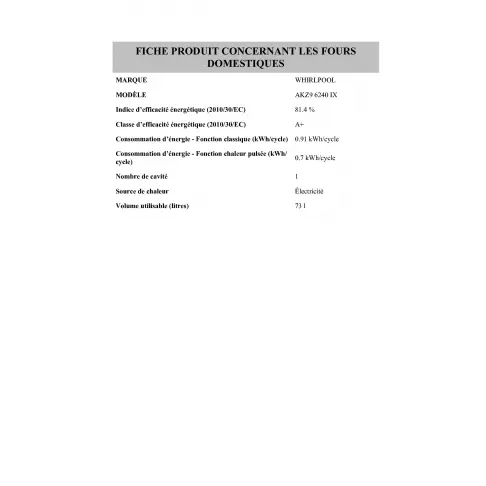 Four catalyse WHIRLPOOL AKZ 96240 IX - 3