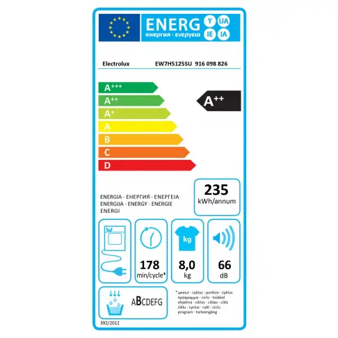 Sèche-linge frontal ELECTROLUX EW 7 H 5125 SU - 8