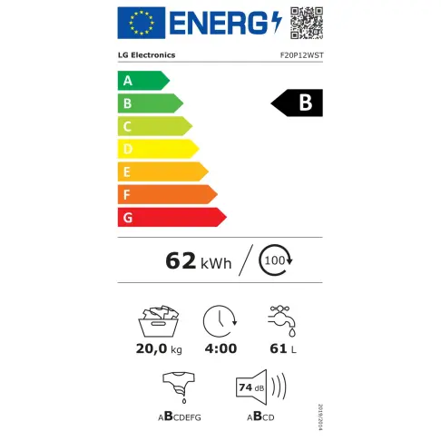 Lave linge hublot LG F20P12WST - 4