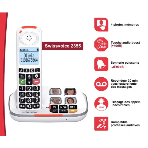 Téléphone sans fil SWISS VOICE XTRA2355DUO - 6