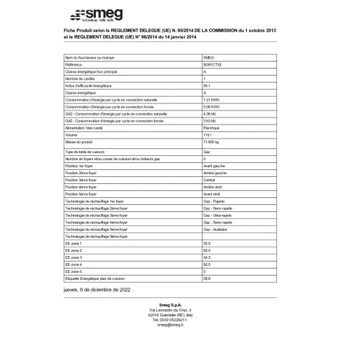 Cuisinière dessus gaz SMEG GAMME ELITE BG91CTX2 - 2