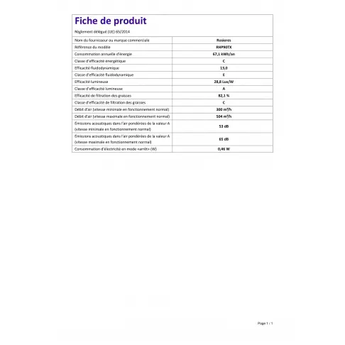 Hotte décorative ROSIERES RHP90TX - 3
