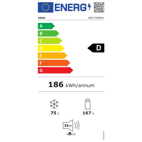 Réfrigérateur intégrable combiné inversé ASKO RBC276SND1 - 2