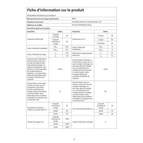 Lave-linge séchant MIELE WTI370WPM - 2