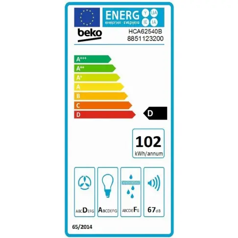 Hotte décorative BEKO HCA 62540 B - 8