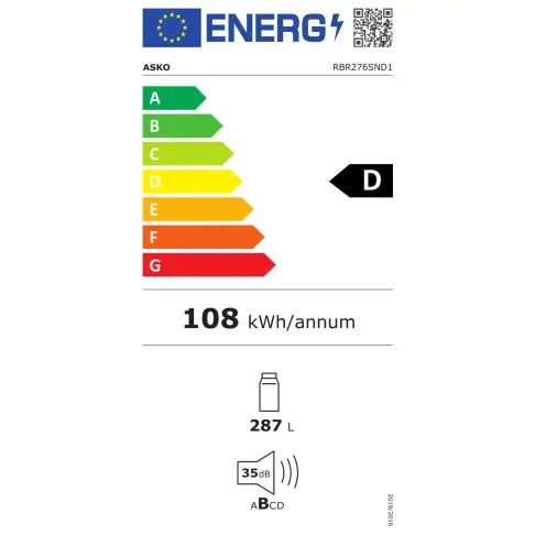 Réfrigérateur intégrable 1 porte ASKO RBR276SND1 - 2