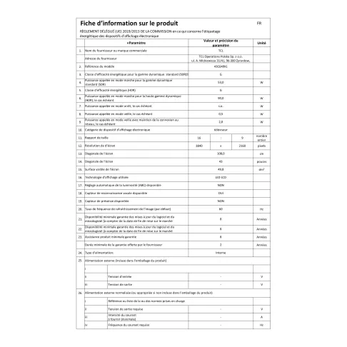 Télé led 43 pouces TCL 43C649 - 2