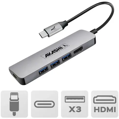 Connectique data AKASHI ALTHUB 4 IN 1 TC - 2