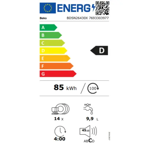 Lave-vaisselle intégré 60 cm BEKO BDSN26430X - 3