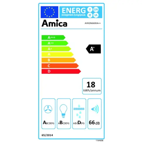 Hotte décorative AMICA AHIGN6600A++ - 5