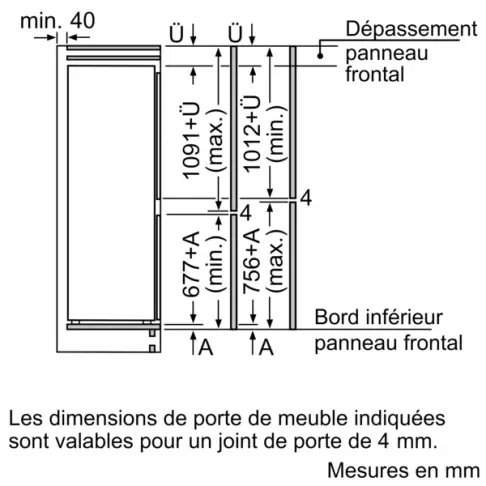 Réfrigérateur combiné intégrable BOSCH KIV86NSE0 - 11
