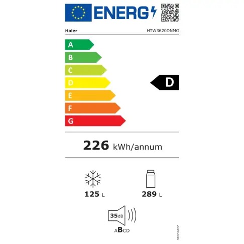Réfrigérateur combiné inversé HAIER HTW3620DNMG - 2
