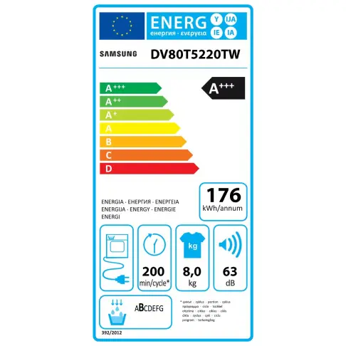 Sèche-linge frontal SAMSUNG DV80T5220TW - 6