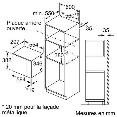 Micro-ondes encastrable monofonction SIEMENS BF425LMB1F - 5