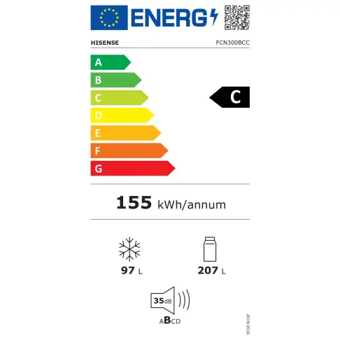 Réfrigérateur combiné inversé HISENSE FCN300BCC - 6