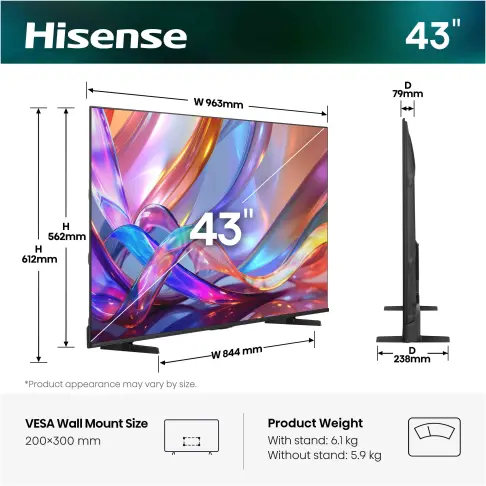 Tv led 43'' HISENSE 43E7S - 2