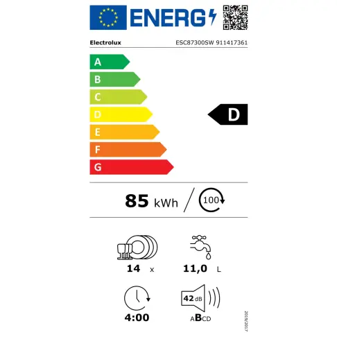 Lave-vaisselle 60 cm ELECTROLUX ESC87300SW - 9