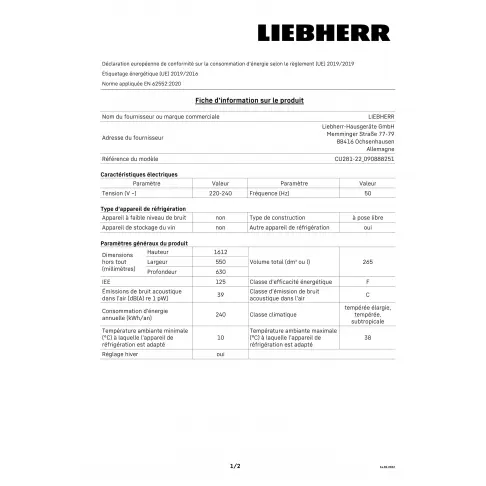Combiné inversé LIEBHERR CU281-22 - 3