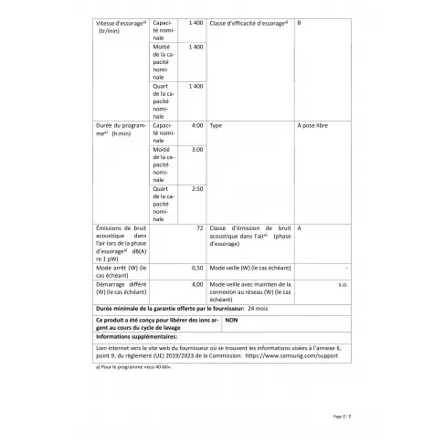 Lave-linge hublot SAMSUNG WW11BGA046AEEF - 1