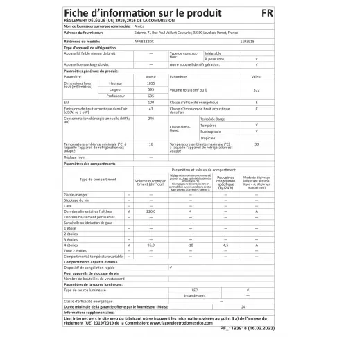 Réfrigérateur combiné inversé AMICA AFN8322DX - 4