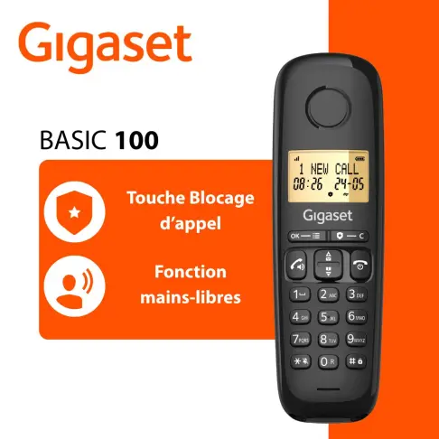 Téléphone sans fil GIGASET BASIC100DUONOIR - 3