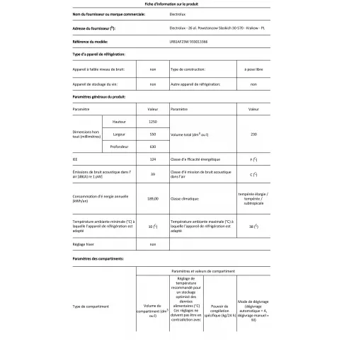 Réfrigérateur 1 porte ELECTROLUX LRB1AF23W - 3