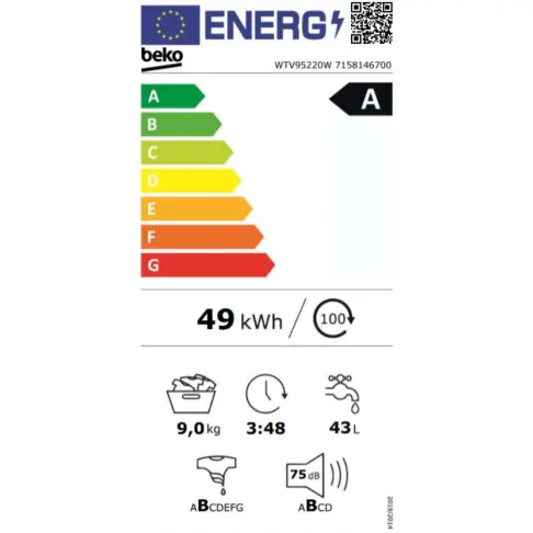 Lave-linge frontal BEKO WTV95220W - 2