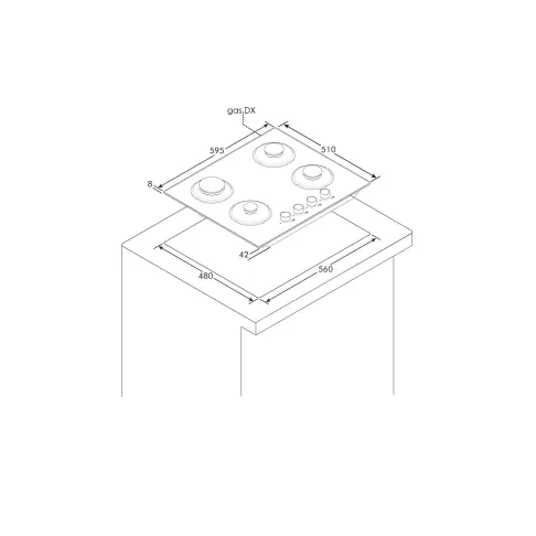 Table verre ROSIERES RVG6BR4SB1 - 2