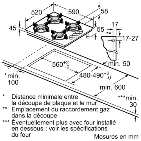 Table verre SIEMENS EO 6 B 6 YB 10 - 6