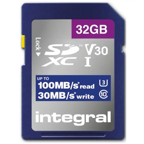 Carte sécure digital INTEGRAL INSDH32G-100V30 - 1