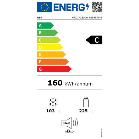 Réfrigérateur combiné inversé AEG ORC7P321CW - 7