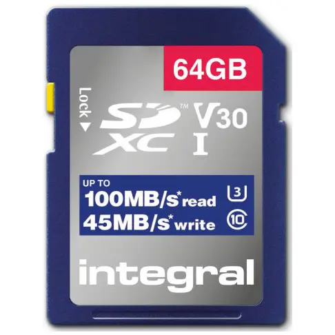 Carte sécure digital INTEGRAL INSDX64G-100V30 - 1