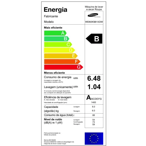 Lave linge sechant SAMSUNG WD 80 K 5 B 10 OW - 4