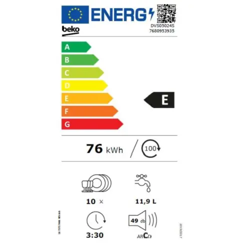 Lave-vaisselle 45 cm BEKO DVS05024S - 8