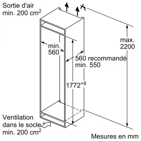 Réfrigérateur intégrable combiné inversé SIEMENS KI87VVFE1 - 7