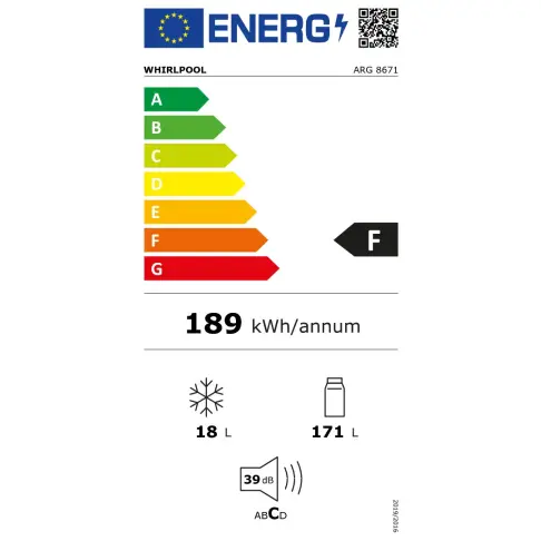 Réfrigérateur intégré 1 porte WHIRLPOOL ARG 8671 - 5