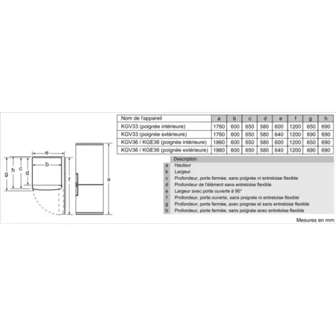 Combiné inversé SIEMENS KG36VVIEAS - 8