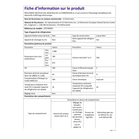 Réfrigérateur 2 portes LG GTD7850PS - 4
