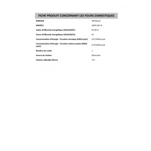 Four pyrolyse WHIRLPOOL AKZ 9635 IX - 2